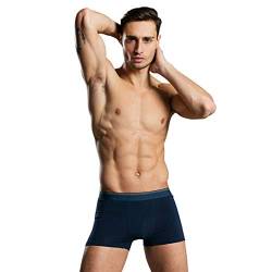 Jamron Herren 3er Pack Baumwoll Stretch Boxershorts Unterwäsche no Eingriff Marineblau & Schwarz & Dunkelgrau 4XL von Jamron