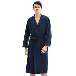 Jamron Herren Damen Paare Waffel Bademantel Atmungsaktiv Spa Hotel Kimonno Kleider Homewear SN070135 Marineblau M von Jamron