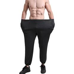 Jamron Herren Dehnbare Loose Fit Freizeithosen Trainingshose Outdoor Leicht Dünn Jogginghose Übergröße SN070869 Schwarz XXL von Jamron