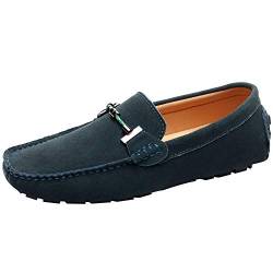 Jamron Herren Elegant Schnalle Halbschuhe Komfort Wildleder Fahrschuhe Stilvoll Mokassin Slippers Hausschuhe Pantoffeln Dunkelgrün SN19020 EU47 von Jamron