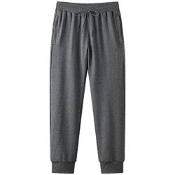 Jamron Herren Slim Fit Jogginghose aus Baumwolle mit Reißverschlusstaschen Trainingshose Freizeithose Tapered Grau 6XL von Jamron