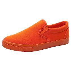 Jamron Hombre Color Sólido Slip On Zapatos de Lona Zapatillas Casual Sneakers Plimsolls Orange SN0706142 EU44 von Jamron