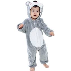 Jamron Unisex Baby Tier Karikatur Strampler mit Kapuze Kleinkind Winter Flanell Onesies Jumpsuit 0-36 Monate SN071271 Koala 110CM von Jamron