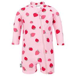 JAN & JUL Schnell trocknender Kleinkind-Overall mit UV-Schutz UPF 50+ (3T, Pink Strawberry) von Jan & Jul