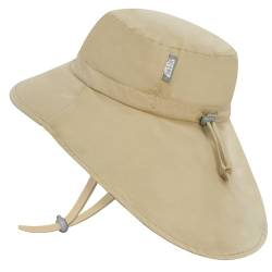 Jan & Jul 100% Baumwolle Sonnenschutz Hut für Kinder aus mit Nackenschutz (XL: 5-12 Jahre, Olive Khaki) von Jan & Jul