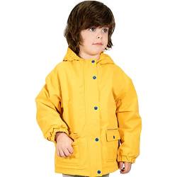 Jan & Jul Kinder Regenmantel für Mädchen und Jungen, Fleece-gefütterte Wasserdichte Jacke (Gelb, 6 Jahre) von Jan & Jul