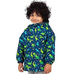 Jan & Jul Kleinkind Regenjacke für Mädchen Jungen, Gefütterte Jacke (Dinoland, 3 Jahre) von Jan & Jul