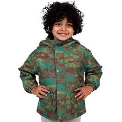 Jan & Jul Regenjacke für Jungen & Mädchen, Warme Fleece-gefütterte Jacke (Woodland Camo, 5 Jahre) von Jan & Jul