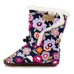 Jan & Jul Toddler Soft Sole Shoes for Girls, Fleece Lined Stay-On Booties (Winter Flowers, Size: Medium Toddler) von Jan & Jul
