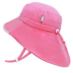 Jan & Jul Verstellbar Nackenschutz Hut für Kleinkinder mit breiter Krempe und UV-Schutz (L: 2-5 Jahre, Rosa Wassermelone) von Jan & Jul