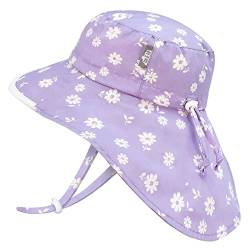 Jan & Jul Wide Brim Baby Sun-Hat with Adjustable Strap (S: 0-6 Months, Purple Daisy) von Jan & Jul
