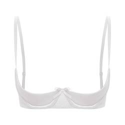 JanJean Damen Reizwäsche Spitzen BH Push Up Bra mit Bügel Gepolsterte Büstenhebe Brustfrei Büstenhalter Unterwäsche Dessous Bra Top Y Weiß S von JanJean