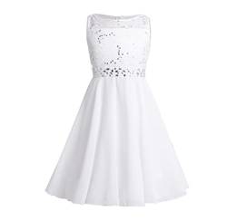 JanJean Kinder Mädchen Kleid Festlich Prinzessin Kleid Blumenmädchenkleider Festlich Partykleid Abendkleid Kommunionkleid für Hochzeit Brautjungfern Elfenbein 176 von JanJean