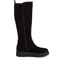 Jana Damen Hohe Stiefel ohne Absatz Kniehoch Plateau Weite H Mehrweite, Schwarz (Black), 37 EU von Jana