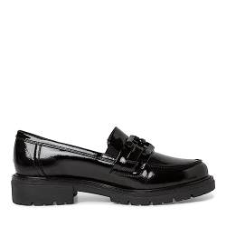 Jana Damen Loafer ohne Absatz Lack mit Kette Weite H Mehrweite, Schwarz (Black), 38 EU von Jana