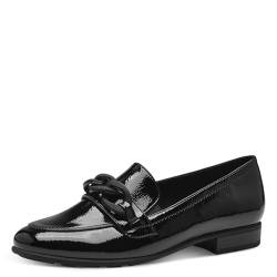 Jana Damen Loafer ohne Absatz aus Lederimitat mit Kette Weite H Mehrweite, Schwarz (Black Patent), 37 EU von Jana