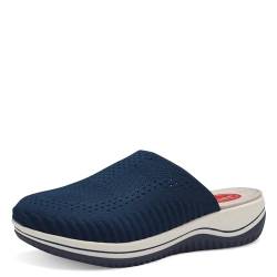 Jana Damen Pantoletten mit dicker Sohle Vegan, Blau (Navy), 36 EU von Jana