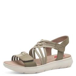 Jana Damen Sandalen flach mit Klettverschluss Vegan, Grün (Sage), 38 EU von Jana