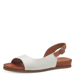 Jana Damen Sandalen flach mit verstellbarem Riemen Vegan, Weiß (White), 38 EU von Jana