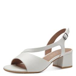 Jana Damen Sandalen mit Absatz mit verstellbarem Riemen Vegan, Weiß (White), 38 EU von Jana