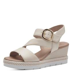 Jana Damen Sandalen mit Keilabsatz Sommer Vegan, Beige (Beige), 39 EU von Jana