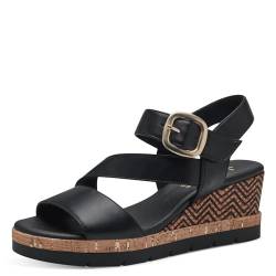 Jana Damen Sandalen mit Keilabsatz Sommer Vegan, Schwarz (Black), 36 EU von Jana