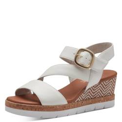 Jana Damen Sandalen mit Keilabsatz Sommer Vegan, Weiß (White), 37 EU von Jana