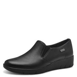 Jana Damen Slipper aus Lederimitat Flach Weite H Mehrweite, Schwarz (Black Nappa), 37 EU von Jana