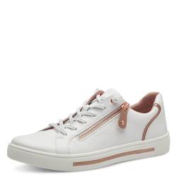 Jana Damen Sneaker flach mit Reißverschluss Vegan, Weiß (White/Rosegold), 36 EU von Jana