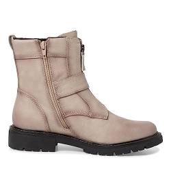 Jana Damen Stiefeletten ohne Absatz aus Kunstleder mit Schnalle Weite H Mehrweite, Braun (Stone), 39 EU von Jana