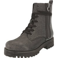 Jane Klain 252-627 Damen Schuhe stylische Glitzer Stiefel Dunkelgrau Schnürboots von Jane Klain