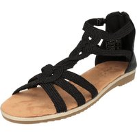 Jane Klain 281-487 Damen Sommer Schuhe Römersandalen Schwarz Reißverschluss Römersandale von Jane Klain