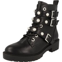 Jane Klain Damen Schuhe Stiefel 252-494 Schwarz mit Perlenriemen Bikerboots von Jane Klain