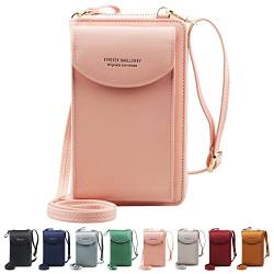 Jangostor kleine Crossbody Tasche Handy - Handy Umhängetasche, Handy Mini-Tasche, Multifunktionale Handytasche mit Credit Card Slots Verstellbar Schultergurt für Handy unter 6,3 Zoll (light pink) von Jangostor