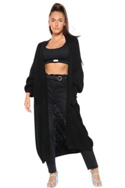 Janisramone Frauen Chunky Gestrickt Maxi Strickjacke Damen Übergroß Ballon Ärmel Warm Lange Jumper Sweater von Janisramone