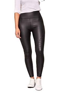 Janisramone Frauen Hoch Taille PU Leggings Faux Leder Wet Look Stretchy Skinny Damen Biker Hosen Hose von Janisramone