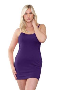 janisramone Damen Weste einfarbig Cami Trägershirt ärmellos Bodycon Damen Basic T-Shirt Jersey Sommer Tank Top, violett, 38-40 von Janisramone