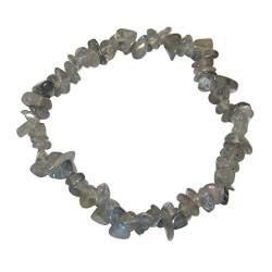 Labradorit Splitter Armband mit schönem blauem Schimmer, auf elastischem Gummi aufgezogen.(3543) von Janni-Shop-Splitter Ketten und Armbänder