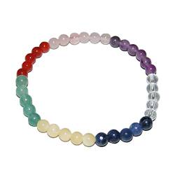 Janni-Shop 7 Chakra Multicolor Kinder Armband 4 mm Kugel auf Stretchband ca. 13-15 cm von Janni-Shop