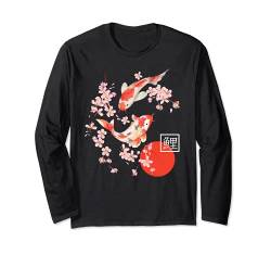 Cherry Blossom Koi Karpfen Fisch Japanische Sakura Grafik Kunst Langarmshirt von Japanese Cherry Blossom Koi Fish Shirt & Gifts