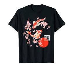 Cherry Blossom Koi Karpfen Fisch Japanische Sakura Grafik Kunst T-Shirt von Japanese Cherry Blossom Koi Fish Shirt & Gifts