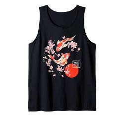 Cherry Blossom Koi Karpfen Fisch Japanische Sakura Grafik Kunst Tank Top von Japanese Cherry Blossom Koi Fish Shirt & Gifts