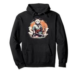 Samurai Cat Warrior Japanische Ninja Katze Kawaii Pullover Hoodie von Japanese Samurai Warriors & Funny Kawaii Animes