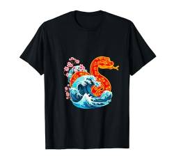 Chinesische Sternzeichenschlange Japanische große Welle Kanagawa Japan Kunst T-Shirt von Japanese The Great Wave Kanagawa Japan Vintage Art