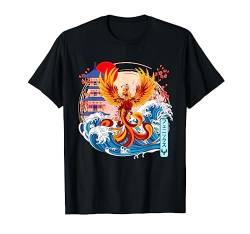 Japanische Phönix Great Wave Kanagawa Japanische Vintage-Kunst T-Shirt von Japanese The Great Wave Kanagawa Japan Vintage Art