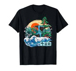 Japanischer Bonsai-Baum, große Welle Kanagawa Japanische Vintage-Kunst T-Shirt von Japanese The Great Wave Kanagawa Japan Vintage Art