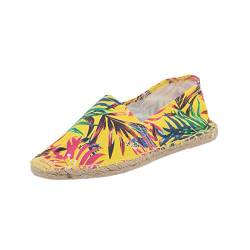 Japanwelt Espadrilles Hawaii Muster Canvas Damen und Herren Sommerlatschen Leinen Slipper Größe 36 von Japanwelt