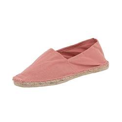 Japanwelt Espadrilles Unicolor Canvas Beigerot Damen und Herren Größe 36 Unisex Leinen Slipper von Japanwelt