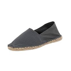 Japanwelt Espadrilles Unicolor Canvas Dunkelgrau Damen und Herren Größe 37 Unisex Leinen Slipper von Japanwelt