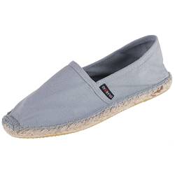 Japanwelt Espadrilles Unicolor Canvas Grau Damen und Herren Größe 39 Unisex Leinen Slipper von Japanwelt